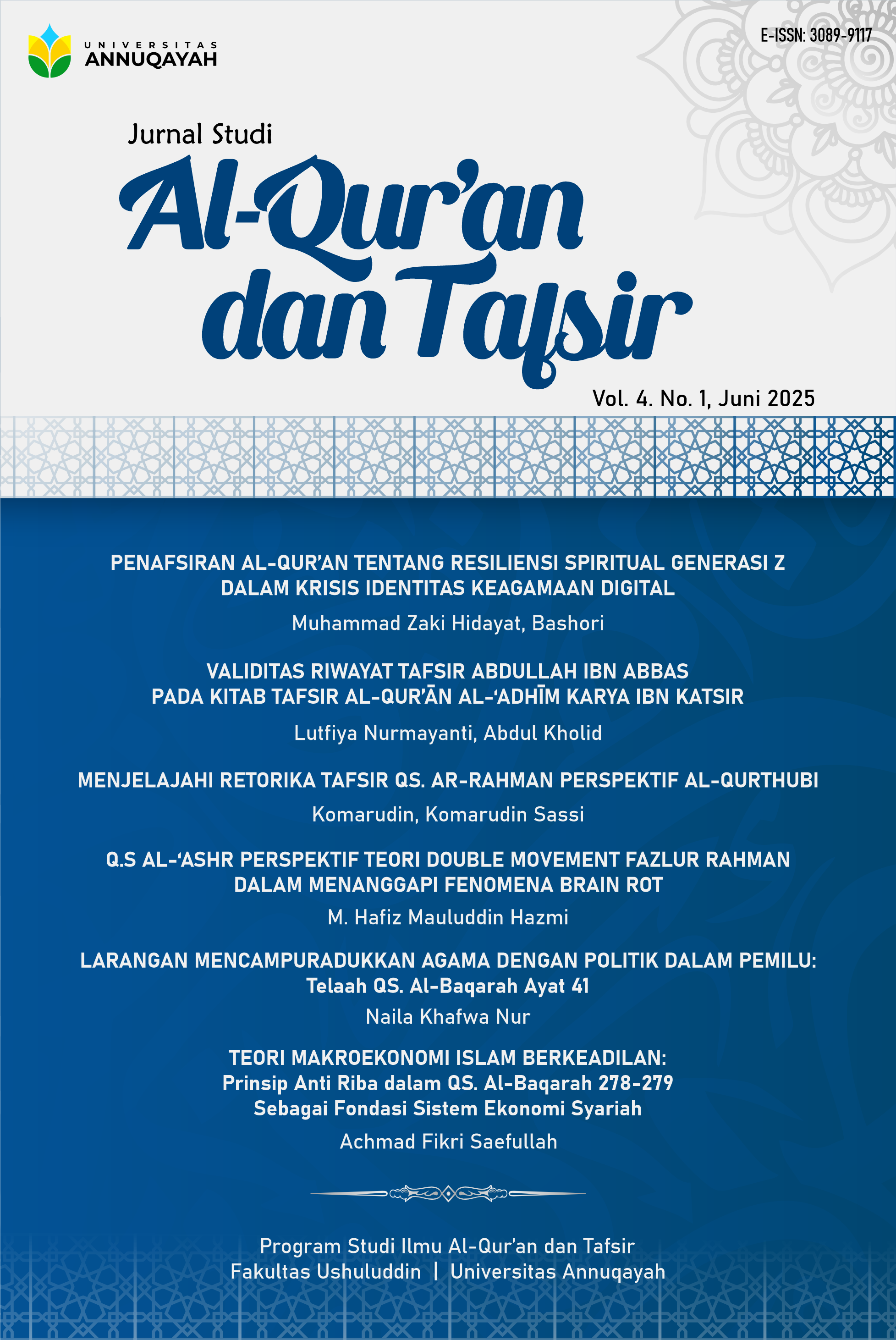 					View Vol. 4 No. 1 (2025): Juni
				